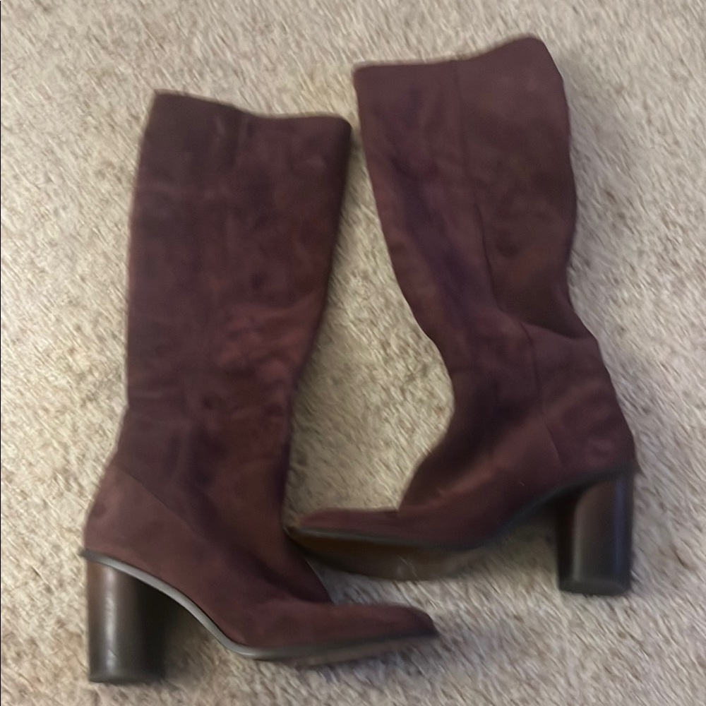 Coach deep purple Heeled Boots with Sleek Design